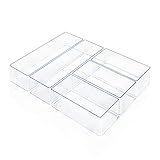 Lilly Things Anti-RUTSCH Schubladen Ordnungssystem (5-teilig Set C, transparent) Organizer Schubladeneinsatz Aufbewahrungsbox für Make-Up Kosmetik Schminktisch Schreibtisch Büro Bad Küche
