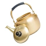 GRIRIW Großer Kapazitäts Wasserkocher Praktischer Teekocher Ideal Für Reiswein Und Tee Goldenes Design Mit Henkel Für Restaurants Und Zuhause Langlebig Und Effizient