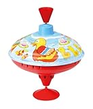 Lena 52266 - Brummkreisel Kleine Enten Ø 16 cm, Metall Schwungkreisel aus Blech, klassischer Pumpkreisel, Blechkreisel mit Motiv, Kreisel mit Standfuss, für Kinder ab 18 Monate