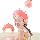 FUSACONY Duschhaube Kinder, Baby Sicherer Shampoo Cap, Baby Verstellbarer Shampoo Schutz, Shampoo Schutz für Kinder, Haare waschen ohne Tränen, für 0-9 Jahre Krone (Rot)