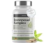EXVital Brennnessel Kapseln Komplex mit Weinreben & Rosskastanien Extrakt, 800mg Brennnessel Extrakt pro Tag, 120 vegane Kapseln, Clever mit Mangan & Kupfer, vegan & ohne Zusätze