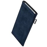 fitBAG Classic Blau Handytasche für Samsung Galaxy S25 Ultra Tasche aus original Alcantara mit Microfaserinnenfutter | Hülle mit Reinigungsfunktion | Made in Germany