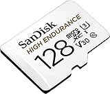 SanDisk High Endurance microSDXC Speicherkarte 128 GB + Adapter (Für Dash-Cams und private Überwachungskameras, 100 MB/s Lesen, V30 für Full-HD und 4K-Videos)