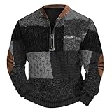 TDEOK Socken Kinder 35 38 Loose 3D Printed Zipper Long Sleeved Hoodie Herren Sweatshirt Pulli (Black, L)