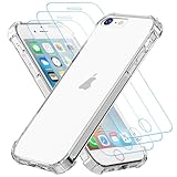 Totill Hülle für iPhone SE 2020/2022 iPhone 8, iPhone 7, 1 Handyhülle mit 3 Stück Hartglas, Weiche TPU Transparent Stoßfest Schutzhülle Durchsichtige Kratzfest Handyhülle i 7/8/seCase Cover
