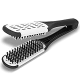 Haarglätter Bürste, Glättungsbürste doppelseitiger Kamm, Friseurwerkzeug für Wohnzimmer, Kammklemme mit stabilem und atmungsaktivem Design