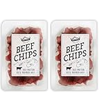 Craftsman Beef Chips | hauchdünn geräuchertes Rindfleisch | Proteinreiches Trockenfleisch | 100% Rind | knusprige Beef Jerky Chips für Party | Meat Snack to Go | Glutenfrei (2 Packungen)