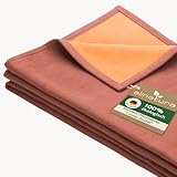 allnatura Flauschige Baumwoll-Plüschdecke Cotona-Double 140x200 cm in Rot, Made in Germany - große GOTS-zertifizierte Sofadecke 100% Bio-Baumwolle - waschmaschinenfeste Wohndecke Couchdecke