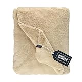 SCHÖNER WOHNEN Kuscheldecke flauschig - Warme Kunstfelldecke 130x170 beige - Weiche Wohndecke für Couch & Wohnzimmer - ÖkoTex plüsch Plaid als Sofadecke - Blanket kuschelig für Herbst & Winter