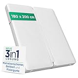 NAPPY Liebesbrücke 180x200cm waschbar | Matratzenkeil mit Matratzenverbinder wasserdicht für Paare und Eltern | Ritzenfüller für Matratzen gegen Verrutschen | Kombination mit Bettkeil (180cm x 200cm)