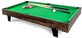 Leomark Tragbarer Billardtisch für Kinder im Vintage-Stil Mini mobil Billardtisch mit Zubehör Poolbillardtisch-Set Höhe: 20,3 cm Komplettset für Zuhause