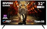 DYON ULTIMAX 32F-TI - 32 Zoll (80 cm) Fernseher (1080p, Full-HD Smart TV, Tizen OS, Triple Tuner (DVB-C/-S2/-T2), Samsung Smart & Gaming Hub, Prime Video, Netflix, Disney+) [2025]