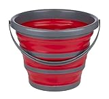 Dirt Devil Faltbarer Eimer - 10 Liter - 32 x 25.5/5.5 cm - Platzsparend - Ideal für Reinigung und Camping - Rot
