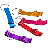 Duendhd 100 StüCk 8 Farbe Metall Flaschen öFfner, Split SchlüSsel AnhäNger Kette SchlüSselanhäNger Bulk Aluminium Tasche Klaue Bar Soda Flaschen öFfner