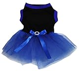 Petitebella Puppy Dog Clothes Uni Top Kleid, XX-Large, Schwarz/Marineblau