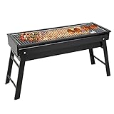 Grillkohlegrill Schwerlastklapper BBQ-Werkzeugkits für Kochcamping-Wanderpicknick im Freien, Tragbarer Kohlegrill, Klappgrill Edelstahl, BBQ Charcoal Grill MIT Antiwell-Pfanne, EINS, EINS, EINS, EINS