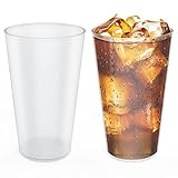 AOLUXLM 50 Stück Partybecher Set, Trinkbecher Bruchsichere Mehrwegbecher für Getränkepartys, Geburtstag, Hochzeit - 480 ml / 16 OZ ( Voll Gefüllt) Mattierte Plastikbecher