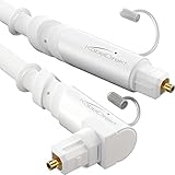 KabelDirekt - TOSLINK-Kabel 90° Gewinkelt, Optisches Audiokabel, Weiß - 5 m - Glasfaserkabel für Soundbar, Digitales S/PDIF-Kabel, HiFi/Verstärker, Heimkino, Xbox One/PS4