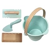 Deuineyi Reisenstrandspielzeug, Strandsandspielzeug,Sand Eimer und Schaufeln für Kinder - Schlossformen Sandbox -Werkzeugkit Eimer Schaufeln Sandspielzeugset mit Maschenbeutel für Kleinkind &