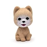 Newhope Wackelfigur Wackelkopf Figur Wackeldackel für Wackel Dackel Figuren Auto Büro Deko Dekoration Innen Innenraum Frauen, 1 Pack Beige