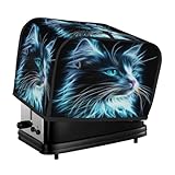 Mexpekil Toaster-Abdeckung, 2 Scheiben, schöne Neon-Katze, wasserdicht, staubdicht, für kleine Geräte