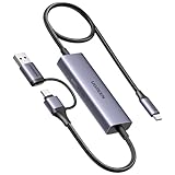 UGREEN Video Capture Card und PD 100W Laden, USB-A/USB C Video Capture Card für Full HD 4K Eingang ，2K@30Hz Aufnahme und Schnellladen, Video Capture Gerät für Switch/Steam deck/pad/phone/PC/Mac mini 4