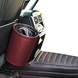 Auto-Mülleimer, zusammenklappbarer Pop-Up-Mülleimer für Auto, PU-Leder, Auto-Mülleimer, wasserdichter Auto-Mülltonne, tragbarer Mülleimer, Auto-Innenzubehör, Mehrzweck-Mülleimer für Auto (rot)