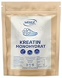Creatin Pulver 500g Vegan - Reines Kreatin Monohydrat - Optimale Löslichkeit I Pure Powder ultrafein (Meshfaktor 200) Wehle Sports