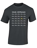 T-Shirt: Think Different - Fahrrad Geschenke für Damen & Herren - Radfahrer - Mountain-Bike - MTB - BMX - Fixie - Rennrad - Tour - Outdoor, Dunkelgrau, M