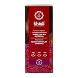 khadi HENNA, AMLA & JATROPHA Pflanzenhaarfarbe - Haarfarbe für kräftiges, dunkles Tiefrot bis zu auffälligem, sattem Mahagoni - Naturkosmetik 100g