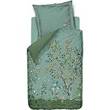 PiP Studio Bettwäsche Wild and Tree Blau Sträucher Bäume Blüten Natur Vögel Wendedesign Kachelmuster Blau Perkal, Größe:Zusatzkissenbezug 40x80 cm