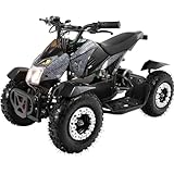 Actionbikes Motors Kinder Quad Elektro ATV Cobra | 𝟑𝟔 Volt 𝟖𝟎𝟎 Watt Motor bis 𝟑𝟎 km/h - Kinderquad - Pocket Quad - Safety Touch Fußschalter - Miniquad - Für Kinder ab 6 Jahren (Grau/Schwarz)