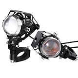 PROZOR Motorrad LED Scheinwerfer 2 Stück U5 15W Motorradscheinwerfer Nebelscheinwerfer Motorrad 360 ° Einstellung, Wasserdicht IP65 Scheinwerfer für 12/24V Fahrzeuge