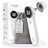 ADEBO Medical® Fieberthermometer Stirn & Ohr | 3-in-1 Infrarot-Thermometer kontaktlos | Für Babys, Kinder & Erwachsene | Misst Körper-, Objekt- & Raumtemperatur | Digitales Thermometer mit LED & Alarm