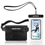 COLOCASTLE wasserdichte Tasche & wasserdichte Handyhülle Unterwasser Set, wasserdichter Beutel Bauchtasche Schutzhülle mit IPX8 wasserfeste Handytasche für Wassersport, Strand, Schwimmen, Bootfahren