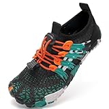 WateLves Barfußschuhe Kinder Barfussschuhe Wasserschuhe Junge Mädchen Badeschuhe Barfuß Schuhe Schwimmschuhe Aquaschuhe Schnell Trocknend Strandschuhe rutschfeste（Schwarz 31）