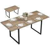 HOMCOM Esstisch ausziehbar 140/180 x 80 cm Esszimmertisch mit Tischbeine aus Stahl Rechteckiger Küchentisch für 6-8 Personen für Küche, Esszimmer, Natur