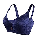 & Bustier Damen Frauen Full Cup Dünne Unterwäsche Plus Größe Fünf Breasted Wireless Sport-BH Spitzen-BH Brustabdeckung Cup Große Weste BHS Unterwäsche (E, 38/85D)