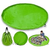 JJPRIME - Kinder Aufräumsack Spieldecke Kordelzug | Aufbewahrung Spielzeug Groß | Faltbar Spielzeugaufbewahrung Kinderzimmer | Play and Go Spielzeugsack - Schnelle Reinigung (150cm XL - Grün)