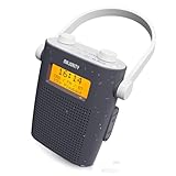 IPX-5 Wasserfest tragbares Bluetooth DAB/DAB+ Radio | Wiederaufladbarer 15 Stunden Akku Duschradio, netzbetrieben | UKW-Radio, 20 Voreinstellungen | 3,5mm Klinke, LED-Display | Majority Eversden