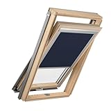 DECOLITE - Dachfenster Verdunkelung - Dachfenster Rollo - Verdunkelungsrollo Kompatibel mit VELUX S08: GFL, GGL, GGU, GHL, GHU, GLL, GLU, GPL, GPU, GTL, GTU - 114x140 cm – Dunkelblau