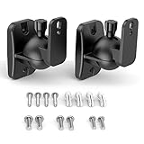 HomeMount Lautsprecher-Wandhalterungen - Verstellbare Surround-Sound-Wandmontage-Set für Regallautsprecher, Wandhalterung mit Schrauben, Lautsprecherhalterung bis 3,6 kg, 2 Stück, Schwarz