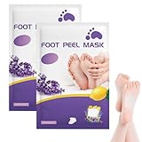 EIHI 2 Paar Feuchtigkeitsspendende Fussmaske, Socken Fußmaske für Trockene und Rissige Füße, Sanft Fußpflege für Männer& Frauen Geeignet (Lavendel)