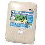 MGS SHOP Aquariensand 25kg gerundet Natur BEIGE geprüfte Qualität Körnung (0.1-0.3mm)