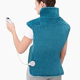 Comfytemp gewichtetes Heizkissen für Rücken Schulter Nacken mit 9 Wärmestufen 0,5-9h Abschaltautomatik, 1,1 kg Rückenwärmer Nackenwärmer Wärmekissen Geschenke für Mütter, Frauen, Mama, Papa