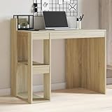 CFODOJ Büroschreibtische-Home-Office-Schreibtisch, Sonoma-Eiche, 103,5 x 56,5 x 94 cm, Holzwerkstoff