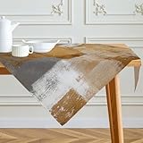 Tischdecke 85x85 cm Braun Modern Mittelläufer Kunst Gemälde Tischdecken Kurz Leinen Tisch Deko Abwaschbar Dekoration Aesthetic Tischdecke für Herbst Party Hochzeiten Feiertage Geburtstag