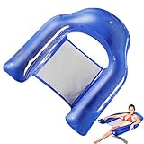 Aufblasbarer Poolstuhl – schwimmende Lounge für Pool, faltbar | Schwimmfloß bequem mit Getränkehalter, Wasserliege für See, Fluss, Sommerentspannung, Poolzubehör