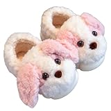 Generisch Hausschuhe Kinder Junge Mädchen Weiche Baumwolle Warm Niedliches Hund Motiv Hausschuhe Rutschfeste Sohle für Innenbereich Pantoffeln Gemütlich Weiche Innenseite Schuhe