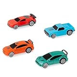 Driven Turbocharge 4er Pack Rennautos – Mini Autos, Fahrzeuge, Rückziehautos, Geschenkset – Auto Spielzeug Set für Kinder ab 3 Jahren